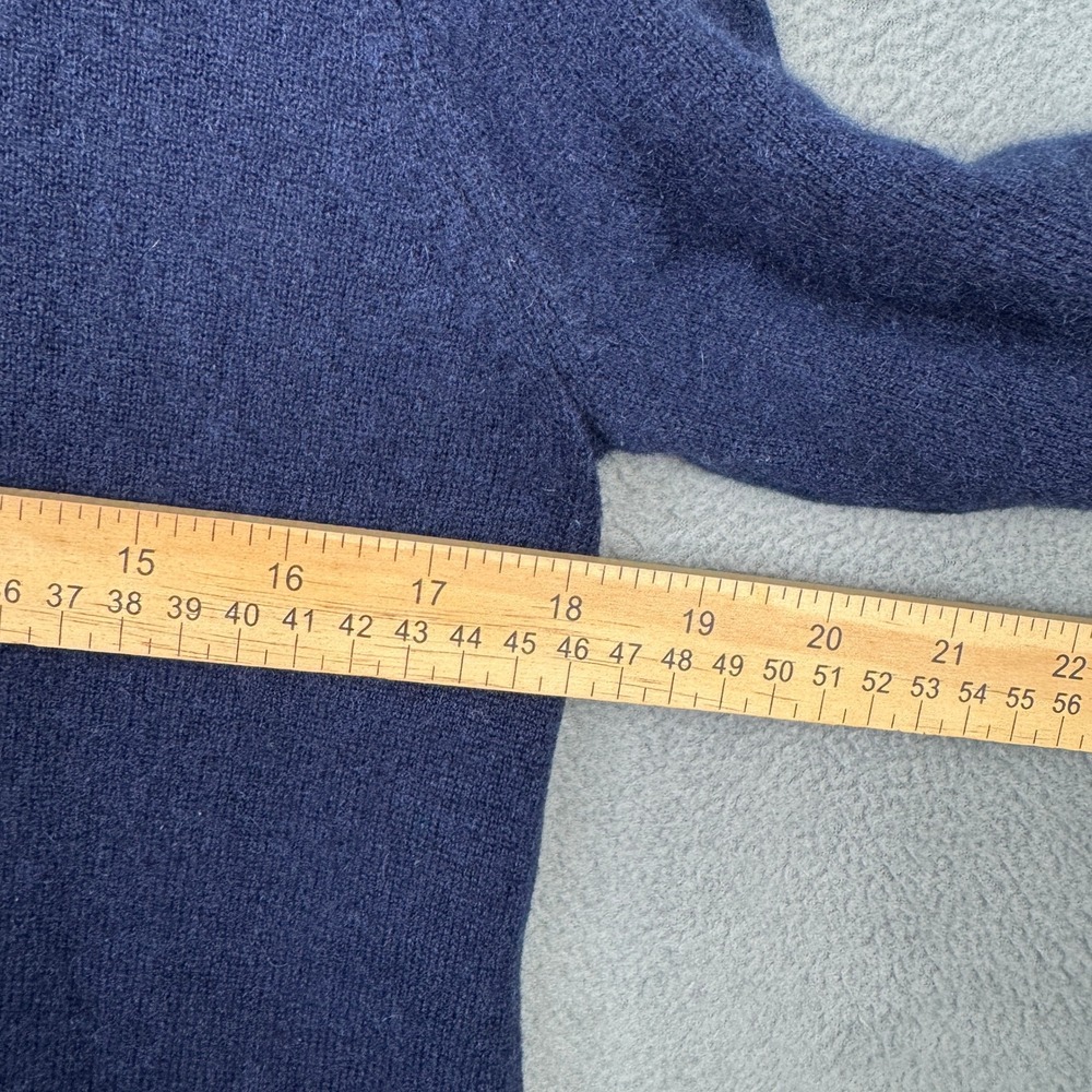 Philosophy Cashmere by Republic Navy Blue 100% Cashmere Asymmetrical Sweater M - Picture 5 of 7